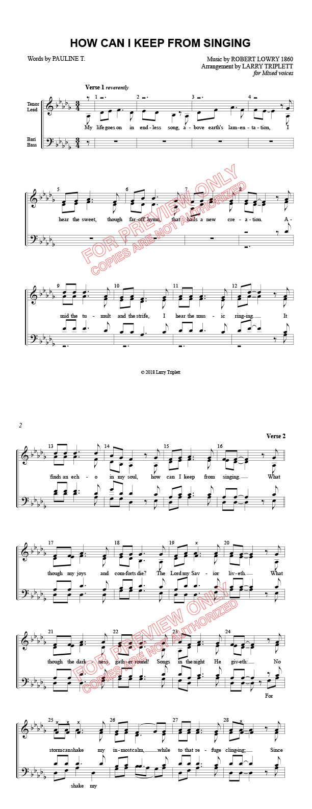 How Can I Keep From Singing